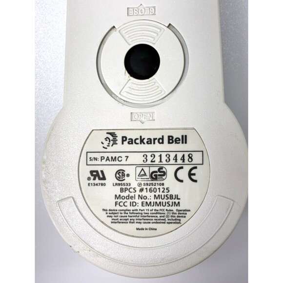 Vintage Packard Bell #MUSBJL Off-White Mechanical Ball Wired Mouse Tested - Picture 9 of 10
